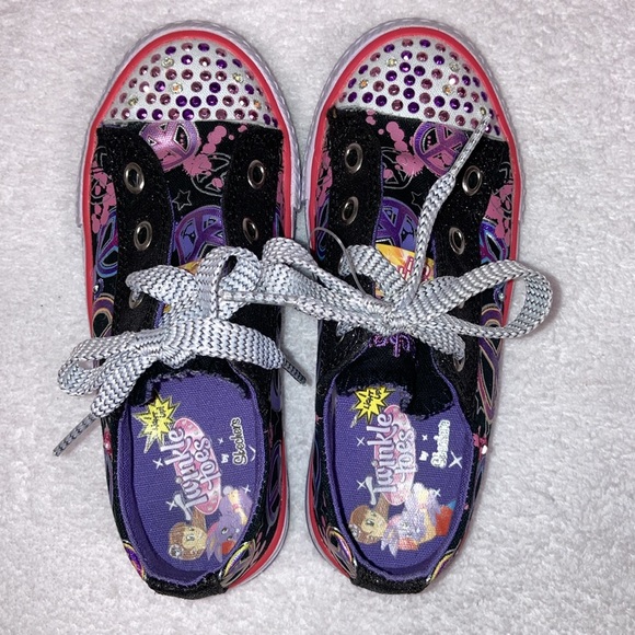 Skechers twinkle toes peace sign sneakers size 12 - Picture 6 of 8